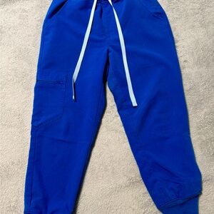 FIGS Zamora High Waisted Jogger Scrub Pants Blue Petite XXS